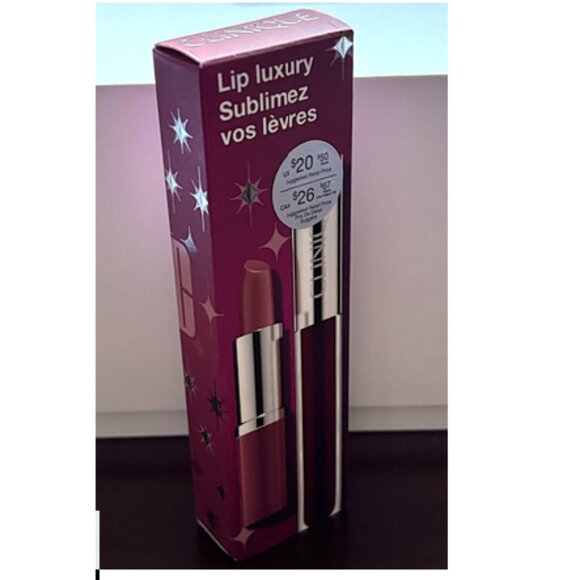 CLINIQUE “LIP LUXURY" 2 Piece Pop Longwear Lipstick/Pop Plush Creamy Lip Gloss - Picture 4 of 14